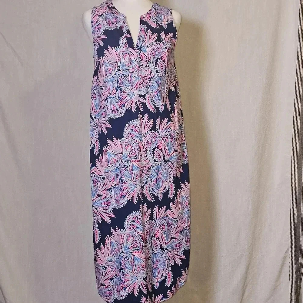 Lilly Pulitzer Naila Blue Oyster Bay Midi S Resortwear,Vacay Dress - Picture 4 of 11